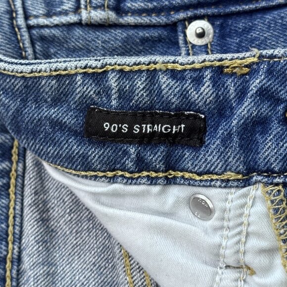 Free Assembly Womens Size 2 Blue Denim 90s Straight Jeans Mid Rise 5 Pockets - Picture 7 of 14